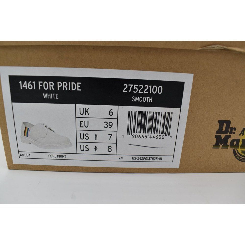 Dr Martens 1461 Womens Size 8 Pride Rainbow Derby White Leather LGBTQ+ Shoes - Picture 11 of 11